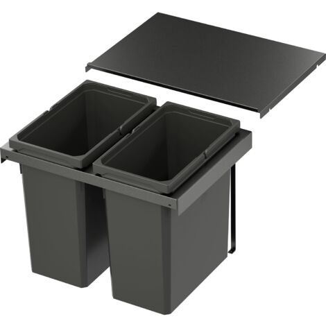 VS Envi Flex Pro Abfalltrennsystem - Mülltrennsystem für KB 600mm 2 x 28 Liter Lava