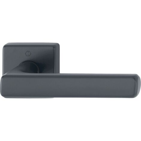 Hoppe Türgriff Dallas Türklinke mit Rosette eckig VK 10/72mm Montagemodul, Edelstahl schwarz
