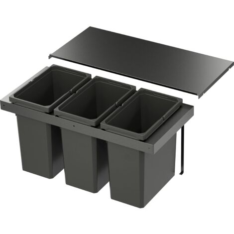 VS Envi Flex Pro Abfalltrennsystem - Mülltrennsystem für KB 900mm 3 x 28 Liter Lava