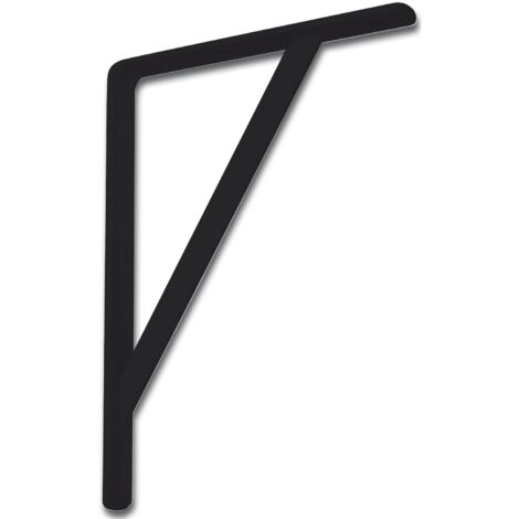 Schwerlastkonsole 150kg - Stegkonsole, Höhe 295mm, Tiefe 205mm, Stahl schwarz pulverbeschichtet