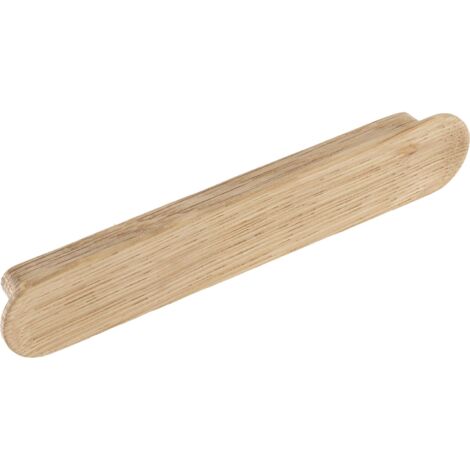 Griff Tuba LA 128mm, Holzgriff robuster Möbelgriff Breite 156mm, Eiche roh