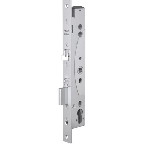 Assa Abloy Elektro Sicherheitsschloss EL 460 Dornmaß 40mm - Fluchttürschloss mit integrierter Türdrückersteuerung, geteilter Nuss, Panikfunktion, EN 179/1125, Edelstahl-Effekt