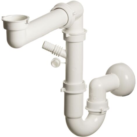 Solido Raumspar-Siphon DN40x6/4 + DN50, Kunststoff, universell verwendbar, weiß, 1 Stück (1/2)