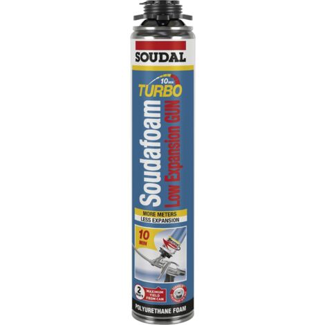 Soudal Pistolenschaum Gun Turbo, Low Expansion, 750 ml, B2, Champagner, 1 Stück