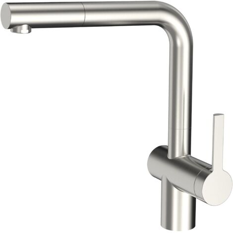 Küchenarmatur CA1108IU - druckfeste Armatur ausziehbar - Wasserhahn mit langlebigen Keramikscheiben, Edelstahl