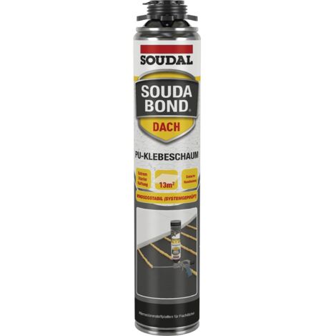 Soudal Klebeschaum Soudabond Dach E - 750 ml - PU-Kleber für Flachdach - selbstexpandierend - orange - schnelltrocknend