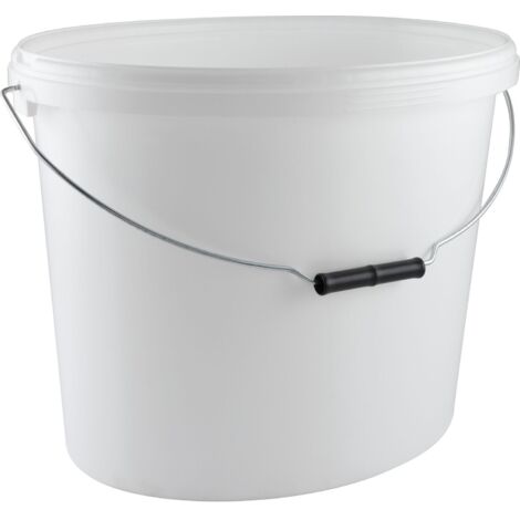 Eimer Oval 18L weiß mit Bügel - Kunststoff, Farbeimer, ohne Deckel