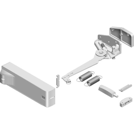 Cinetto Selbstöffnungssatz rechts PS23 mit Abdeckkappe passend zu Falttüren bis 50kg, grau (1/2)