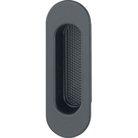 Hoppe Hebeschiebetürmuschel oval Aluminium schwarz matt Modell 422-3