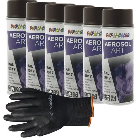 vasalat Dupli-Color Sprühlack Set schokobraun matt RAL 7016 - Lackspray Graffiti Dosen, wetterfest, lichtecht und UV-beständig - Graffiti-Spray 400ml, 6 Stück (1/5)