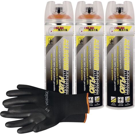 vasalat Dupli-Color Markierungsspray mit 360 Grad Ventil Set - Markierspray Neon orange für professionelle Markierungen, 3 Stück (1/5)