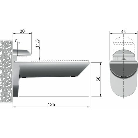 Tablar-Klemmträger Kaiman Glasbodenträger für 7-41 mm Glas, Zinkdruckguss  silber