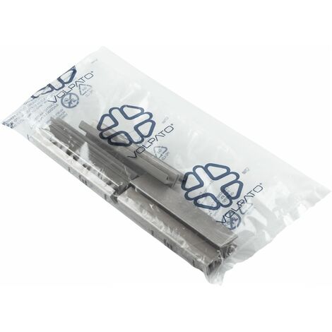 Volpato Zubehör Set Sockelblenden 100mm, für Sockelblenden mit 13mm Materialstärke, Kunststoff Edelstahl-Effekt gebürstet