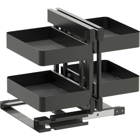 Vauth-Sagel VS Cor Flex Eckschrank Auszug links/rechts Planero - Set für Küchenunterschränke mit KB 900mm - Korbablage, Stahl lava
