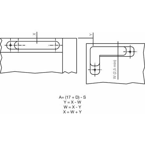 ANKOR DS-30 Einlass-Scharnier rechts unten/links oben mit Dämpfung