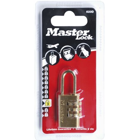 MASTER LOCK Vorhangschloss 620 EURD Zahlenschloss, 20 mm,Messing Finish SB