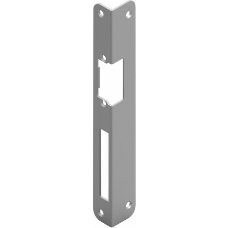 Winkelschließblech für O & C Türöffner, rund, links, 250 x 25 x 2 mm, Stahl grau