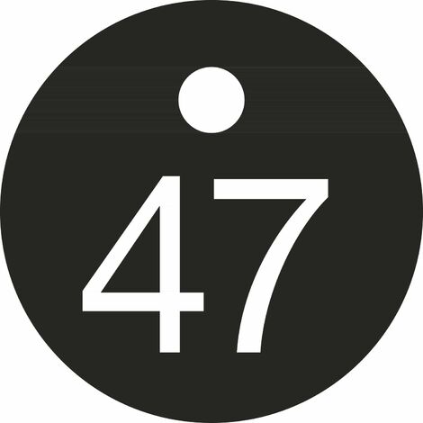 Schlüsselnummer - ø 25, Nummer 47, Aluminium schwarz eloxiert