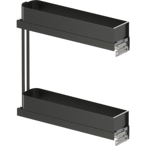Vauth-Sagel VS SUB Slim Korbablage Planero rechts - Set für Küchenunterschränke mit KB 150mm - Korbablage aus Holz mit Seitenwand aus Stahl, Lava
