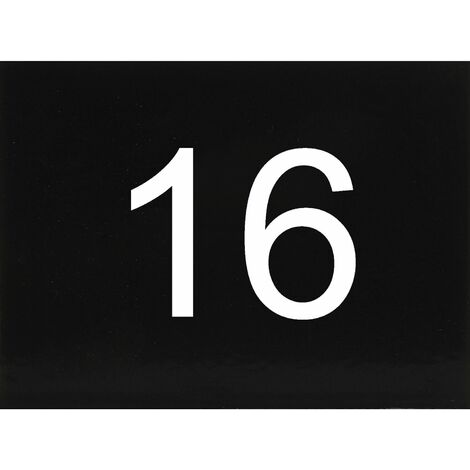 Nummernschild selbstklebend, 40 x 30 mm, Type 16, Kunststoff schwarz glänzend