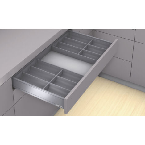 BLUM AMBIA-LINE Schubkastenrahmen schmal 100mm, NL450mm, Stahl indiumgrau matt