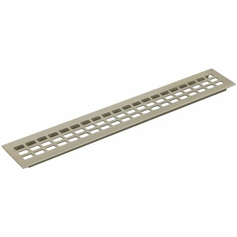vasalat Lüftungsgitter Kühlschrank 600x80 mm, einsteckbares Lüftungsblech - auch für Kleiderschränke & Türen, Alu/Titan Edelstahl Effekt
