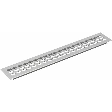 vasalat Lüftungsgitter Kühlschrank 800 x 60 mm, einsteckbares Lüftungsblech - auch für Kleiderschränke & Türen, Aluminium natur eloxiert