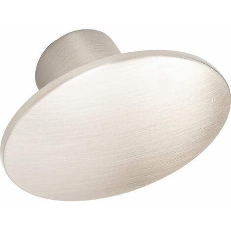 Furnipart Möbelknopf Dome 50x36mm - Möbelknauf oval - ideal als Schubladenknopf, Zinkdruckguss Edelstahl Effekt
