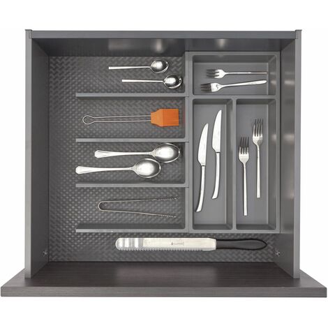 Ninka Besteckeinsatz mit Trenner Basis-Set 3 Tiefe 500/550mm, dunkelgrau
