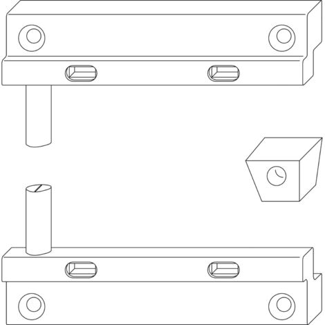 MACO RUSTICO Schließzapfenplatten-Garnitur R3, Ladenabstand 25 mm, schwarz
