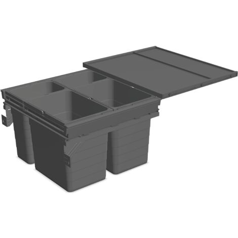 Ninka Mülltrennsystem Set eins2fünf - Einbaumülleimer 4 Fächer für KB 600/NL 500, grau
