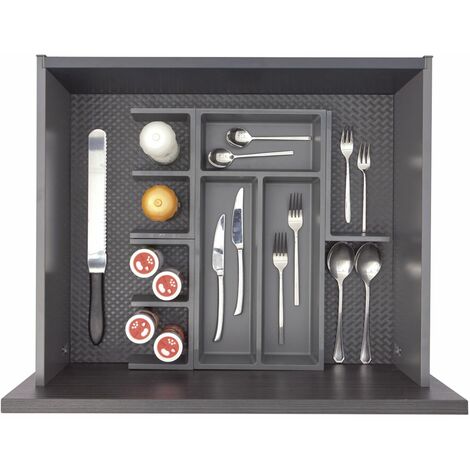 Ninka Besteckeinsatz mit Trenner Basis-Set 1.1 Tiefe 450/500mm, dunkelgrau