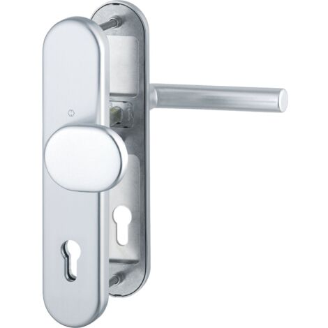 Sicherheits-Wechselgarnitur AMSTERDAM, PZ88, für Türstärke 62-72 mm, RC2, silber eloxiert ÖNORM