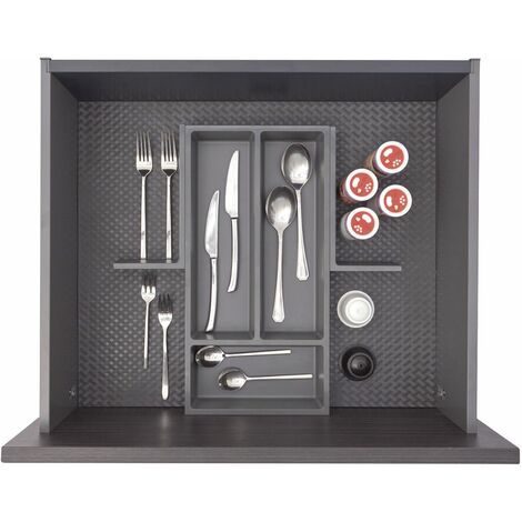 Ninka Besteckeinsatz mit Trenner Basis-Set 1.4 Tiefe 450/500mm, dunkelgrau