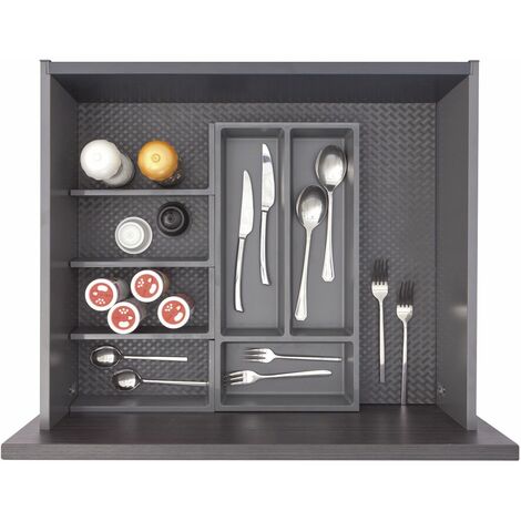 Ninka Besteckeinsatz mit Trenner Basis-Set 1.3 Tiefe 450/500mm, dunkelgrau