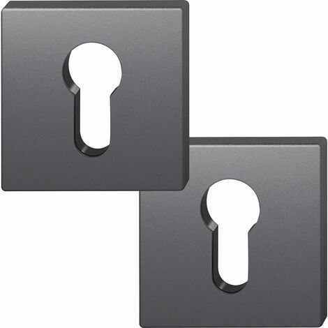 FSB Zylinderrosette quadratisch 12 1704 00010 ASL, Aluminium schwarz matt