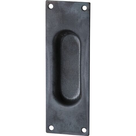 Schiebetürmuschel 40 x 120 mm gerade, Schwarzstahl (1/3)