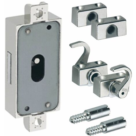 HETTICH Drehstangenschloss Set, einfache Sperre DM15 rechts, Zamak vernickelt
