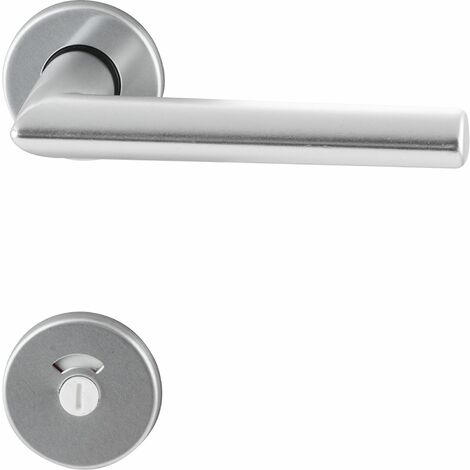 Drückergarnitur TURIN - auf Rosette WC, 38 - 42, Aluminium silber eloxiert (1/3)