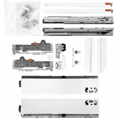 BLUM Schubladenschienen TANDEM-Höhe 83 mit Reling 227mm 30kg, NL450 weiß KB600mm (1/5)