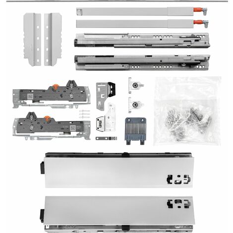 BLUM Schubladenschienen TANDEM-Höhe 83 m. Reling 195mm 30kg, NL550 grau KB1400mm (1/5)