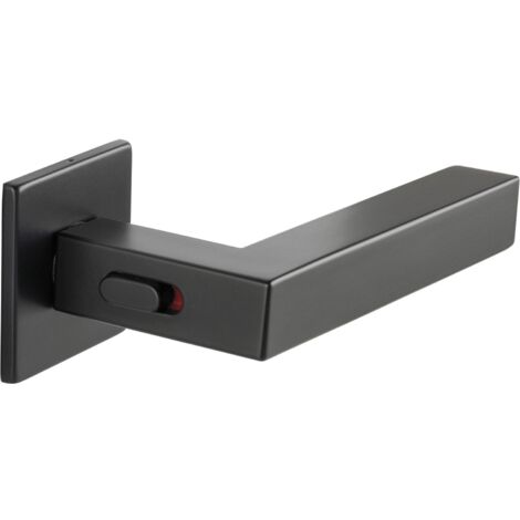 Marchesi Drückerpaar Square Smart Look - Türgriffe mit integrierter Verriegelung für TS 38-45 mm, Edelstahl schwarz