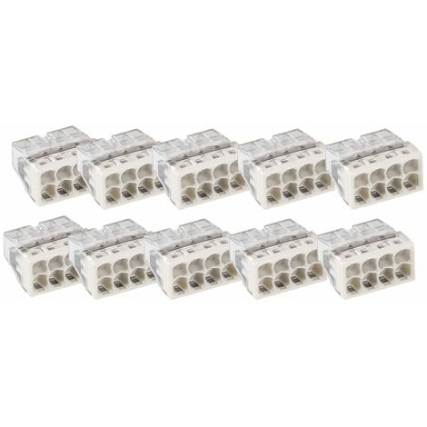 WAGO 2273 Klemmen 8 polig zu je 0,5-2,5mm² Verbindungsklemmen aus Kunststoff grau, 10-Stück
