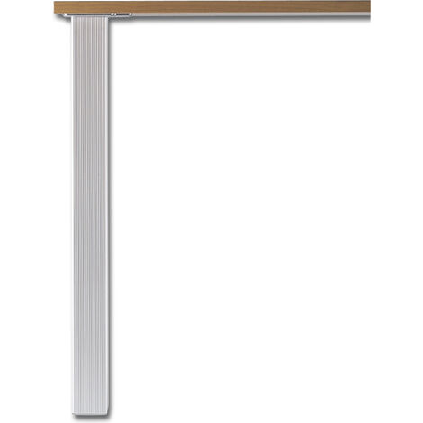 camar Tischfuß Aluminia 60x60mm, Tischbein höhenverstellbar, Länge 705-735mm gerillt, Aluminium silber