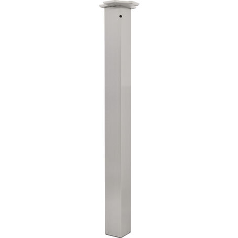 camar Tischfuß Quadra 60x60mm, Tischbein höhenverstellbar, Länge 705-735mm gebürstet, Edelstahl
