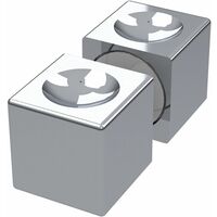 Duschtürknopf eckig 20x20mm - Duschtür Griff beidseitig, Alu verchromt poliert