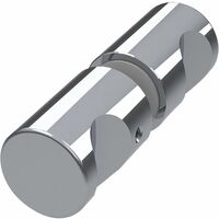 Duschtürknopf rund ø 25mm - Duschtür Griff beidseitig, Alu verchromt poliert