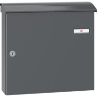 Renz Briefkasten anthrazit mit Namensschild Convex 380x360x115mm, Stahl RAL 7016