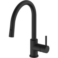 Küchenarmatur MIX/35D - druckfeste Armatur ausziehbar mit langlebigem Keramikscheiben, schwarz matt