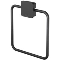 Geesa Handtuchhaken Wand Topaz Handtuchring zum Bohren, schwarz matt